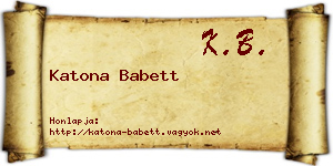 Katona Babett névjegykártya