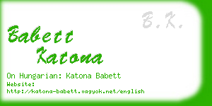 babett katona business card